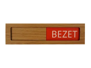 Premium Schuifbord Houtlook Vrij Bezet Groen Rood 150x40mm - 3