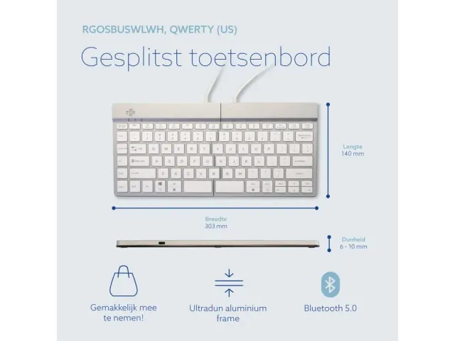 Toetsenbord R-Go Split Break QWERTY WL Wit