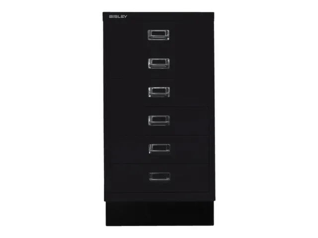 kantoor-ladekast HxBxD 670x349x432mm 6 laden romp + front zwart staal