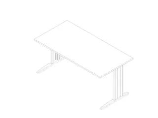 bureau,HxBxD 730x1600x800mm,blad wit,C-voet wit - 1