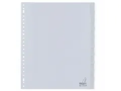 Tabblad Kangaro A4 venster PP 120 micron grijs 23-gaats 10-delig EB
