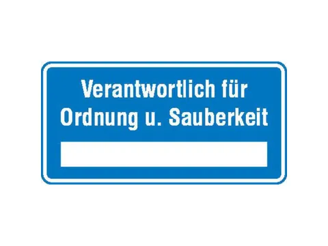aanwijzingsbord,Verantwoordelijk voor orde en netheid