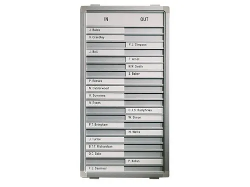 Infobord Lega Aan/afwezig 77x28cm 30 namen
