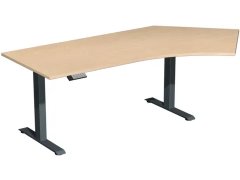 Elektrisch in hgte vst. hoekbureau,HxBxD 630-1280x2166x1130mm
