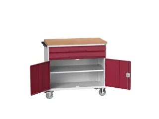 gereedschapswagen 980x1050x600mm multiplexblad 2 laden+Kast RAL3004 - 1