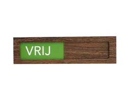 Premium Schuifbord Donker Houtlook Vrij Bezet Groen Rood 150x40mm