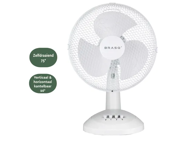 Tafelventilator BRASQ F400 Ø 30cm wit