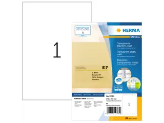 HERMA 10783 Transparante folie-etiketten Mat A4 210x297mm 80 stuks - 1