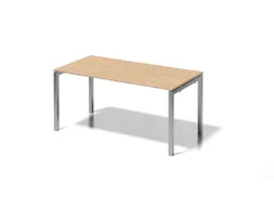 bureau HxBxD 740x1600x800mm blad esdoorn 4-voeten zilverkleurig