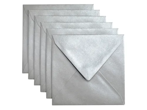 Envelop Papicolor 140x140mm Zilver Gegomd pak à 6 stuks