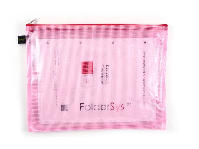 etui A4 PVC-vrij rood transparant met ritssluiting