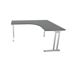 bureau in vrije vorm,HxBxD 740x1600x1400mm,vrije vorm,MS-donkergrijs