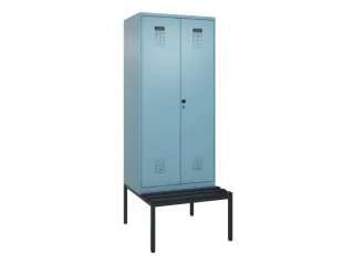PBM-locker met bank,HxBxD 2120x800x815mm,2vak,vak B 400mm,draaigrendel - 2