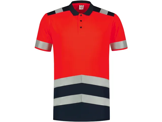 Tricorp 203007 polo, rood/marineblauw maat L, per stuk