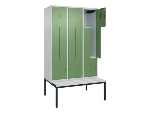 Z-garderobekast,HxBxD 2120x1200x815mm,6vak,vak B 400mm,cil.-slot