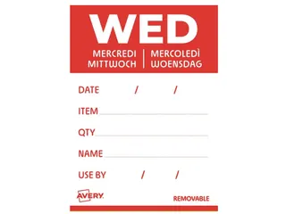 Etiket Avery HACCP woensdag rood 40x56mm 500 stuks - 2