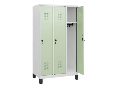 schoollocker,HxBxD 1630x900x500mm,3vak,vak B 300mm,draaigrendel,voeten