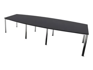 vergadertafel,HxBxD 740x3200x1400mm,vatvormig,CC-zwart - 3