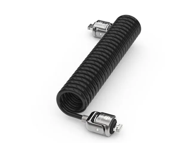 Compulocks Dual Head Coiled Cable Keyed Lock, 2 clés, Acier galvanis