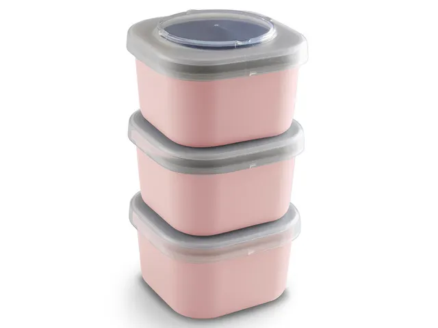 #*Lunch set Roze Sigma home set 3 stuks9,3 x 9,3 x 16,7 cm