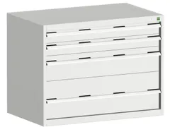 ladekast 800x1050x650mm 4laden zware lasten RAL7035 front RAL7035