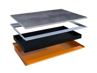ophangbak,opvangvol. 173l,HxBxD 165x1765x1265/915mm,m. PE-element - 2