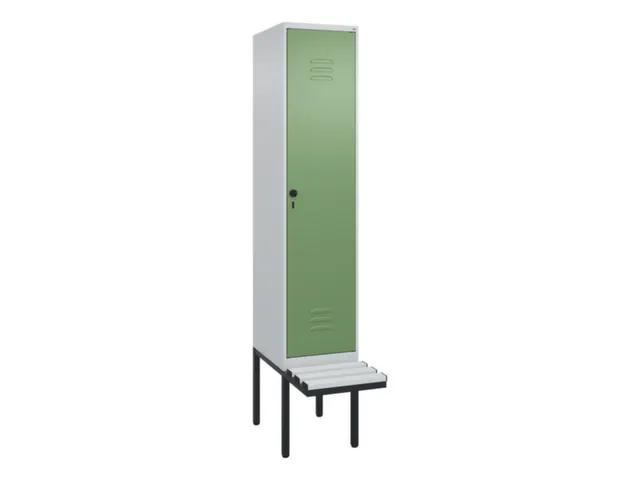 locker met bank,HxBxD 2120x400x815mm,1vak,vak B 400mm,draaigrendel