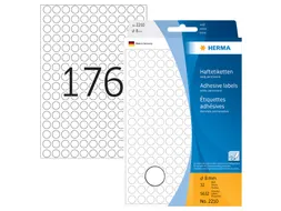 HERMA 2210 Multipurpose etiketten Rond 8mm Wit 5632 stuks