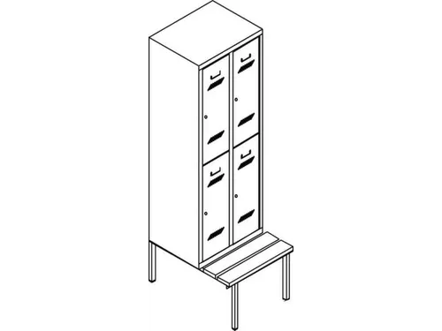 banklocker,dubbeldeks,HxBxD 2150x600x800mm,RAL7035,front RAL5012