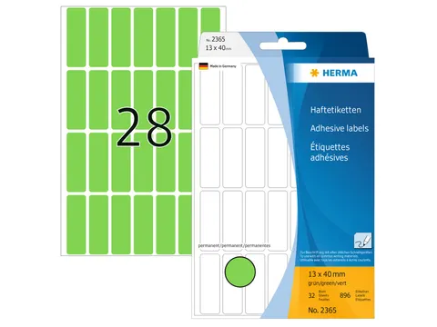 HERMA 2365 Universele etiketten 13x40mm Groen 896 stuks
