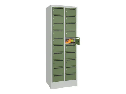 Postsorteerkast 1850x630x500mm 2x10 Vakken Ral7035 Front Ral6011