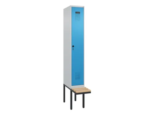 locker met bank,voor scheiding van kleding,HxBxD 2120x300x815mm,1vak