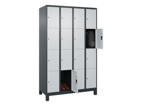 lockerkast,HxBxD 1950x1200x500mm,4x4vakken,vak B 300mm,cil.-slot