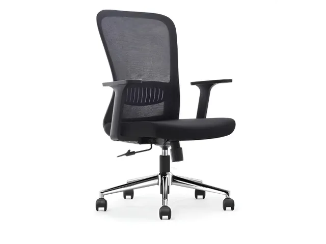 Chaise de bureau, base en aluminium, noir, paquet de 2 chaises