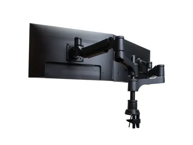 Dubbele Monitorarm R-Go-Tools Caparo 4 gasveer 2 beeldschermen Zwart