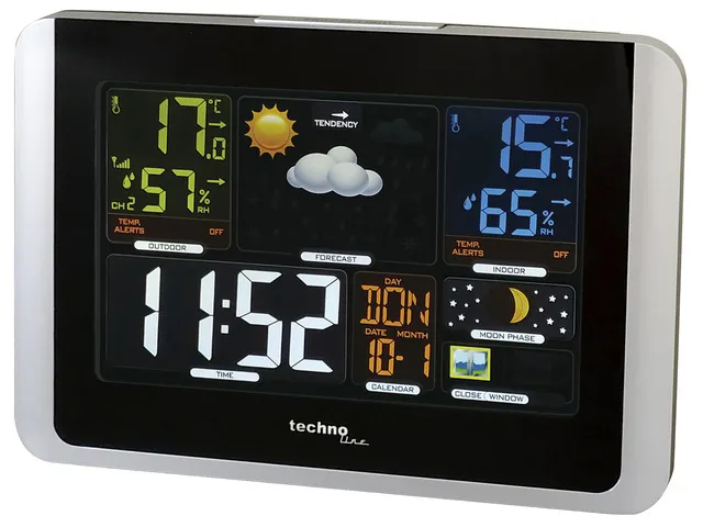 Weerstation Technoline WS 6442 175x123x25mm zwart/zilver met 1 buitens