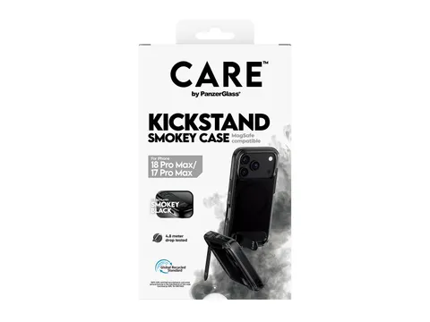 PanzerGlass CARE by Kickstand Case Smokey w. Black MagSafe iPhon