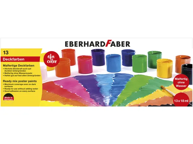 Verfset Eberhard Faber 13 potjes kant en klaar