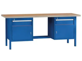 Werkbank Hxbxd 840x2000x700mm 2laden 150mm Ral5010 Front Ral5010 - 2