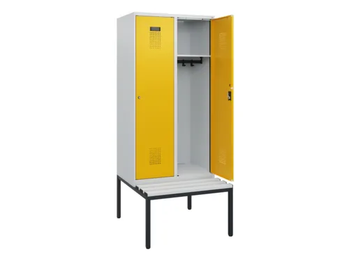 locker met bank,HxBxD 1950x800x815mm,2vak,vak B 400mm,cilinderslot