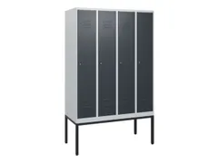locker,HxBxD 1950x1200x500mm,4vak,vak B 300mm,cil.-slot,voetonderstel