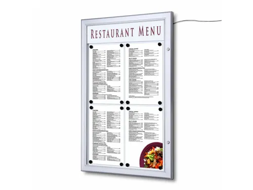 Outdoor Menubord 4x A4 met Logopaneel Staand LED verlicht