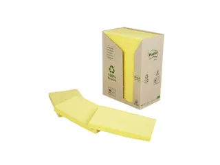 Memoblok Post-it 655 76x127mm recycled geel 16x100 vel - 5