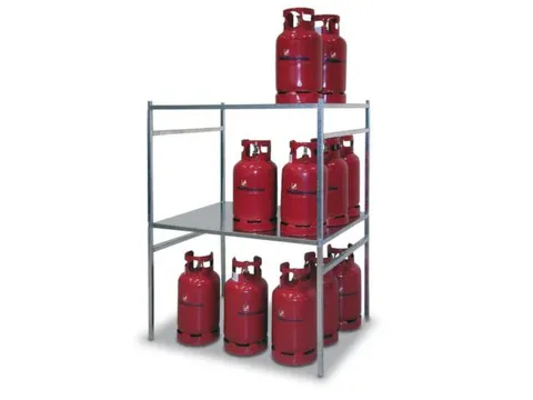 onderstel v. gasflessen,v. gasfles tot 11kg,HxBxD 850x1300x1000mm
