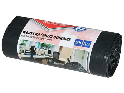 Vuilniszak 59x72cm 60L LDPE zwart 20 stuks