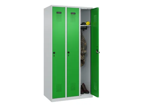locker,HxBxD 1850x900x500mm,3vak,vak B 300mm,draaigrendel