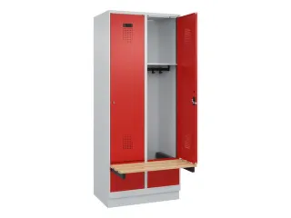locker met bank,HxBxD 1950x800x815mm,2vak,vak B 400mm,cilinderslot - 1