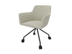 Bezoekersstoel 4-Voet/4Wielen Ronde Buis Donkergrijs Beige