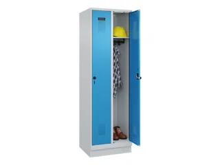 locker,HxBxD 1950x600x500mm,2vak,vak B 300mm,draaigrendel,sokkel - 1