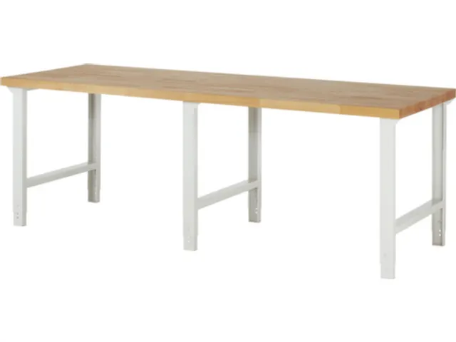 établi HxlxP 790-1140x3000x700mm hêtrepanneau huilé force 750kg